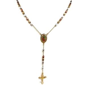 Virgin Guadalupe Colorful Image TriColor Rosary